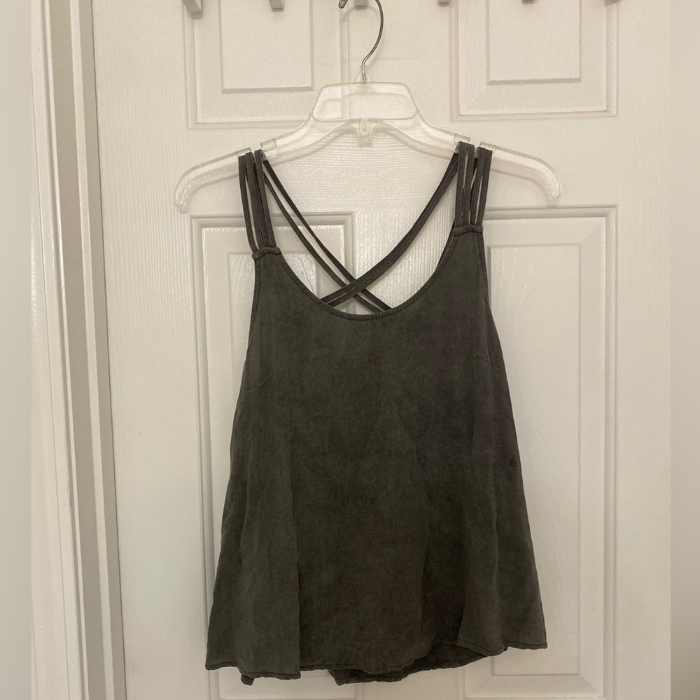Gray Strappy Tank Top - Size Small